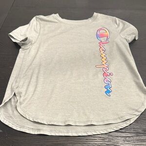 Champion Light Gray Tee with Vibrant Logo